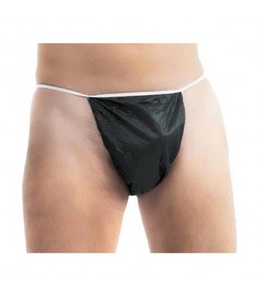 TANGA DESECHABLE HOMBRE NEGRO 100 UNIDADES (EMBOLSADO INDIVIDUAL)
