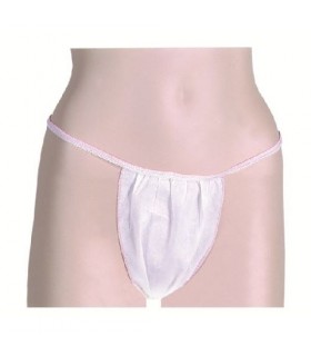 TANGA MUJER MINI DESECHABLE BLANCO PAQ. 100 U. (ENVOLSADO INDIVIDUAL)