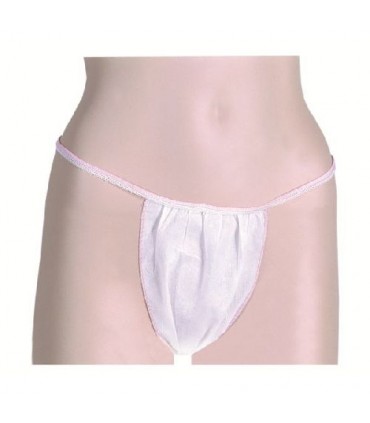 TANGA MUJER MINI DESECHABLE BLANCO PAQ. 100 U. (ENVOLSADO INDIVIDUAL)