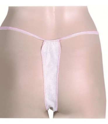 TANGA MUJER MINI DESECHABLE BLANCO PAQ. 100 U. (ENVOLSADO INDIVIDUAL)